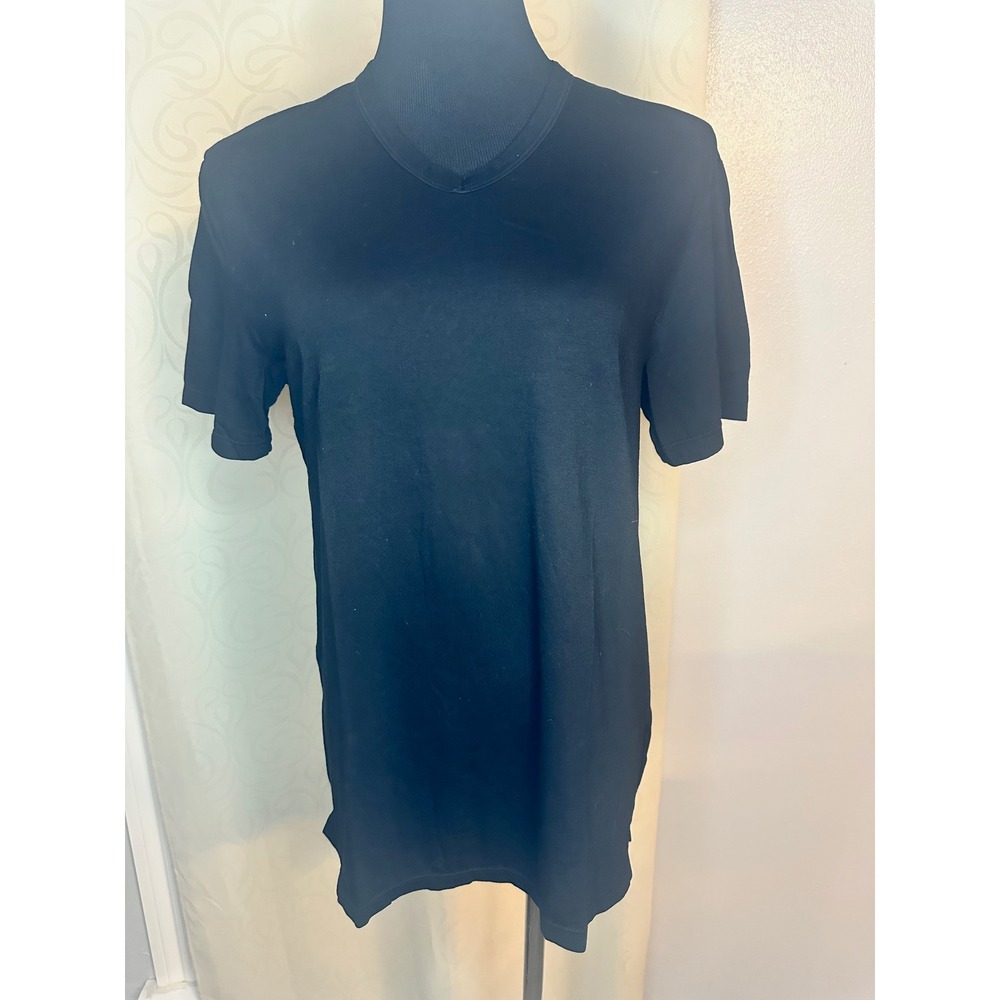 Cotton Citizen Mens Black Classic V Neck Short Sleeve T Shirt Size S